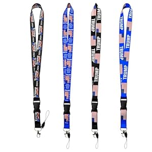 4PCS Trump 2024 Neck Lanyard – US Flag Lanyard for Keychain, ID Badge,Mobile Phone,Name Tags-Donald Neck Strap with Detachable Clasp