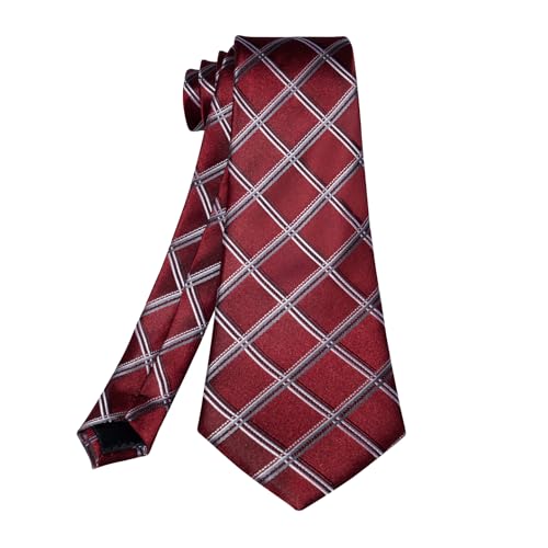 Image of 5PCS Mens Premium Silk Tie, Pocket Square, Cufflinks, Drilled Tie Ring and Lapel Pin Set for Wedding Groom Party
