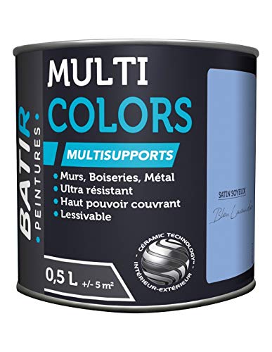 Peinture multi-supports satin soyeux Batir - Bleu lavande - 0,5 l Cover