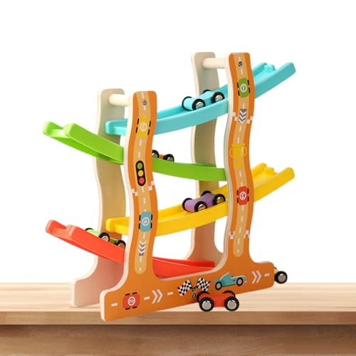 Spielzeug für Kinderautos - Autostrecke für Kinder | Zick-Zack-Schienen aus Kunststoff, Schiebeauto, Spielzeug-Rennstrecke, Auto-Geschicklichkeits-Rennstrecken