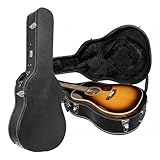 Gearlux Dreadnought Acoustic Guitar Hardshell Case with Accessory Compartment - Black