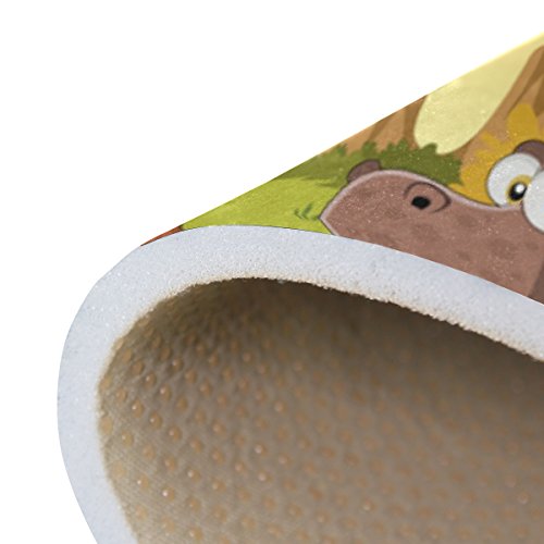 Welllee Area Rug,Forest Volcano Funny Cartoon Dinosaurs Prehistoric Floor Rug Non-Slip Doormat For Living Dining Dorm Room Bedroom Decor 60X39 Inch #TOP4