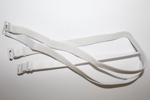 dalipo 38003 - BH-Träger, Stoff, Metallverschluss, weiß, 10mm Cover