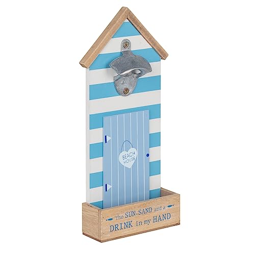 Abridor botellas decapsulador BEACH HOUSE, con recogecapsulas, para colgar en la pared