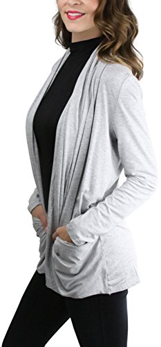 Image of ToBeInStyle Women's Long Sleeve Rib Banded Open Sweater Cardigan