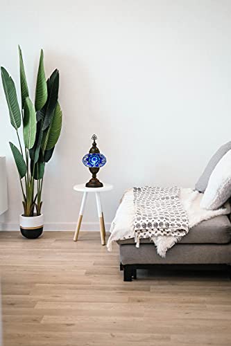 Mozaist Battery Operated Turkish Lamp With Built-In Led Light, Cordless Mosaic Table Lamp, Moroccan Decorative Glass Vintage Lamp Shade, Portable Desk Bedside Stained Glass Lamp #TOP6