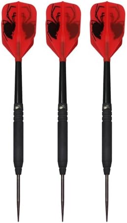Widow - Dardos de punta de acero de tungsteno con punta de acero liso (0.88 oz), color negro