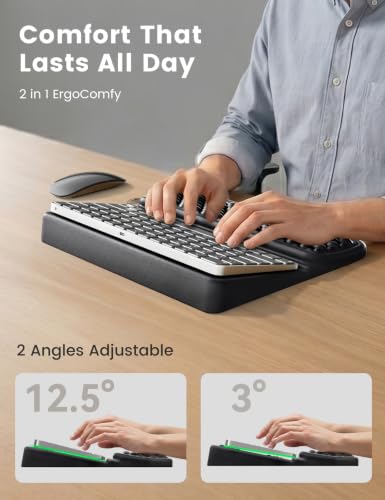 Image of Vaydeer Medium Keyboard Wrist Rest for Computer, Soft Memory Foam Keyboard Stand with Wrist Support for 60% 65% Keyboard, Non-Slip Laptop Wrist Rest for Gaming Office