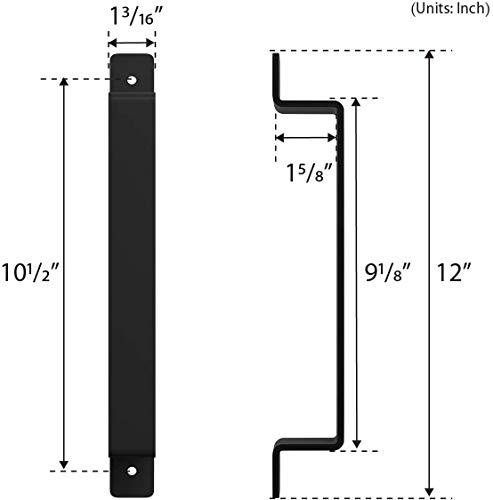 Smartstandard 12 Inch Barn Door Handle Rustic Black Long Solid Metal Pull Fits Barn Door Gate Garage Shed, Pack Of 1 #TOP3