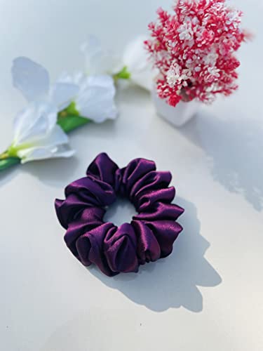 Image of Luxury Silk Scrunchies for Women and Girls, Hair Ties, Hair Band, Ponytail Holder (Granola)