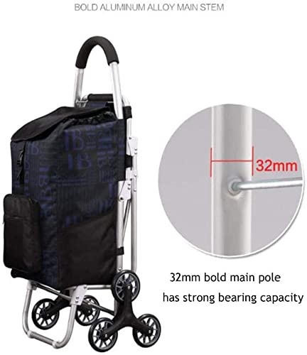 FGDFGDG Einkaufswagen Mit Sitzhocker, Einkaufstrolley 6 Räder, Aluminium-Einkaufswagen, Senioren, Lebensmitteleinkauf… – Bild 6