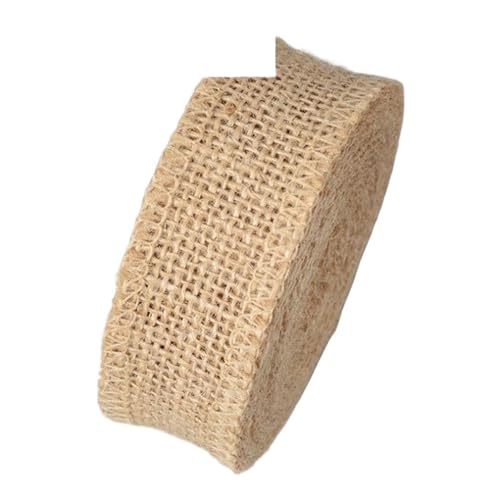 Telas Para Costura Rollo de tela de arpillera Natural de 1/2/5/10M, cinta de yute for envolver proyectos artesanales, decoración del hogar de boda, 2,5/3/4/5/6/8/10/15cm de ancho(Width 30mm,10Meters)