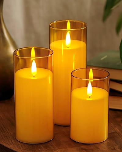 Image of Homesake 3 Pcs LED Tea Light Candles | Flameless, Smokeless, Unscented | Piller Candles for Home Decor, Diwali Decoration for Home Lights, Led Candle for Decoration Balcony & Festive Decor & Gift,