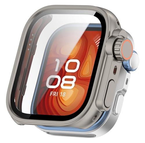 SHEAWA for HUAWEI WATCH FIT4 Pro �P�[�X �J�o�[ PC+�����K���X�t�B���� �O�ϕϐg 9H�d�x �S�ʕی� ��̌^�ی�P�[�X �ی�J�o�[ �ϏՌ� �A�N�Z�T���[ (�_�[�N�O���[)
