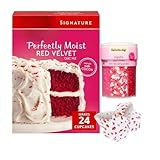 Valentine Cupcake Baking Kit, Includes Red Velvet Cake Mix 15.25 oz, Valentine's Sprinkles 6.37 oz, Heart Cupcake Liners 50 Count