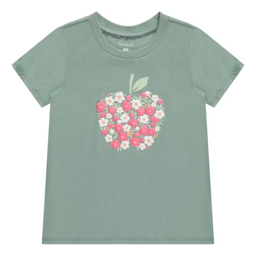 Image of BTween Girls 4 Piece Tops Fashionable Short Sleeve T-Shirt Casual Daily Shirt for Kids Assorted Colors