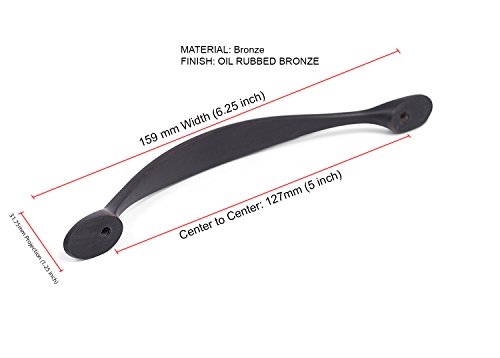 Birdrock Home Decorative Oval Handle Pull - Oil Rubbed Bronze - 25 Pack - 5 Inch Kitchen Cupboard Furniture Cabinet Hardware Drawer Dresser Pull #TOP2
