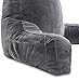 Husband Pillow XXL - Reading Pillow Bed Chair with Arms & Back Support - Dark Grey - Back Pillow for Sitting Up - Bed Rest Arm Pillow - Comfy Reading Pillow for Adults