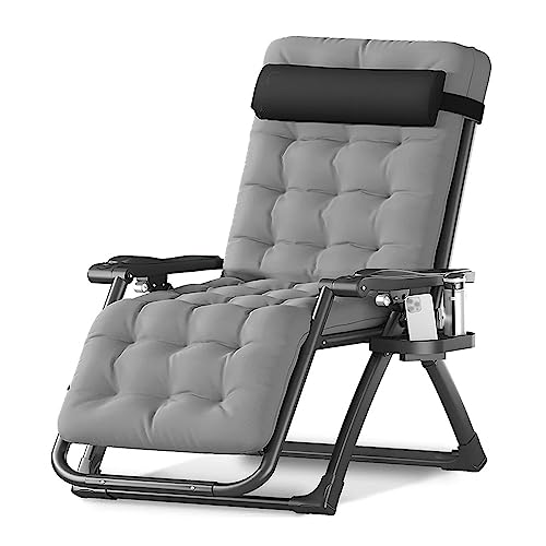 Chaise longue Zero Gravity inclinable avec coussin et plateau amovible