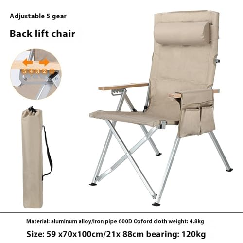 Chaise de camping portable à dossier haut ergonomique - 4