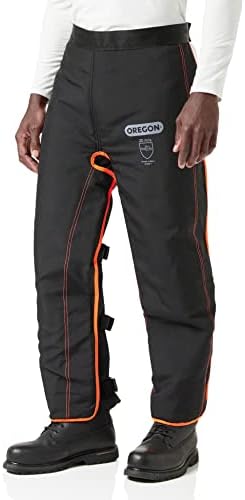 Oregon Universal Type A Chainsaw Safety Leggings, Adjustable Protective Chaps Trousers - Front Protection Only (575780) & Large Chainsaw Protection Gloves