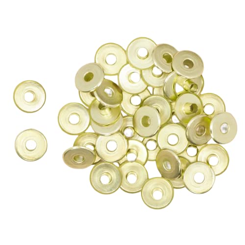 Craftelier - Pack of 40 Wide Metallic Eyelets Ideal for Scrapbooking and Crafts | Valid for Various Materials | Size Approx. Inner Diameter 5 mm and Outer Diameter 13 mm - Gold Colour