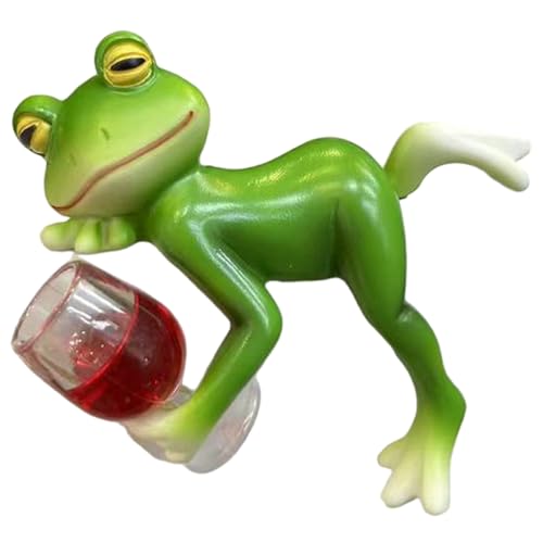 DAGLLGEW Garden Ornaments Outdoor Frog Statue Resin Frog Decor Hanging Plant Decorations for Flower Pot Patio Yard Lawn Ornament Garden Gnomes