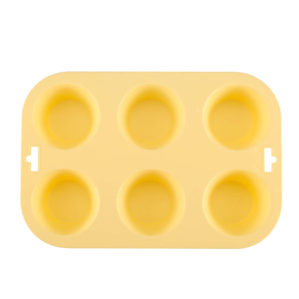 Bandejas antiadherentes para hornear, juego de moldes para pasteles, moldes para pasteles pequeños, molde redondo de silicona de 6 cavidades para jabón, pastel, pan, magdalenas, pastel de queso, pan