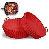 Keplin Silicone Air Fryer Liner, 3 Pk Reusable Round Liners for Tower & Foodi Air Fryer, BPA-Free Non-Stick Silicone Air Fryer Accessories, Dishwasher Safe-Heat Resistant to 230°C Airfryer Trays