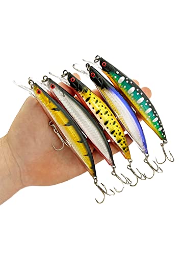 Señuelos de Pesca - Minnow Spinning Lubina - señuelos Spinning mar - Señuelos Artificiales de Pesca - Señuelos Flotantes - Lucio/Black Bass/lubina - pantano y mar - 13 cm 23 g Cover