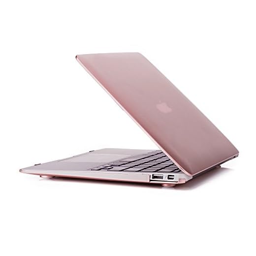 RUBAN Case Compatible with MacBook Air 13 Inch (Models: A1369 & A1466, Older Version 2010-2017 Release), Slim Snap On Hard Shell Protective Cover, (Rose Gold)