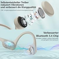 Kopfhörer Schwimmen – Knochenschall Kopfhörer Bluetooth 5.4, IPX8 Wasserdichte Sportkopfhörer mit MP3-Modus, Unterwasser Open Ear kopfhörer mit 32 GB Speicher, Leicht & Sicher für Laufen (Apricot) – Ansicht 5