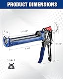 WORKPRO Caulking Gun, Adjustable Hand Caulk Gun, Less-Dripping Regulating, Sealant Silicone Gun with Comfort Grip, 9:1 & 18:1 Thrust Ratio, Smooth Round Rod for 10oz Caulk Tubes