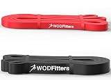 WODFitters Resistance Band Bundle - 1 Red and 1 Black Pull Up Assistance Band