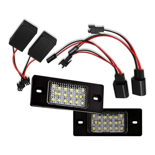 Luces matrícula LED VW Touareg soluciona bombillas fundidas coche blanco 2x