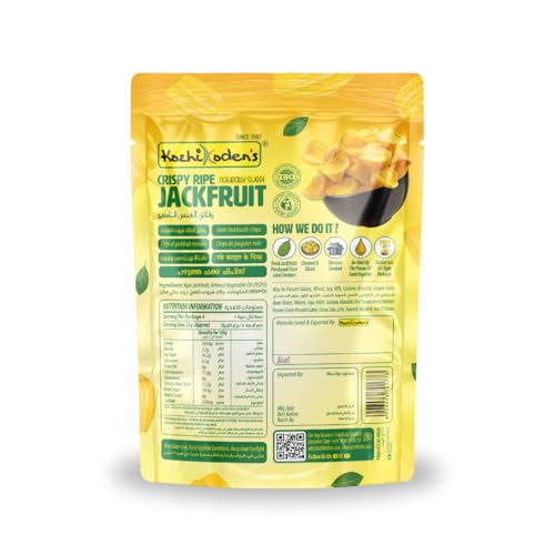 KOZHIKODEN'S Jackfruit Ripe Chips | Authentic Kerala Flavor | 400g (Pack of 4 x 100g) | Vacuum-fried, Crispy Snack | Naturally Sweet | Made with 100% Pure Oil | Made With Organic Ripe Jackfruit