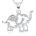 Produktbild Aniu Halsketten für Frauen, Elefant Tier Silberkette Damen 925, Anhänger mit Zirkonia, Geschenke für Freundin, Mama und Geburtstag mit 46cm Kette, Schmuck mit Geschenkbox (Kleiner Elefant)