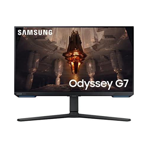 Samsung Odyssey G7 LS28BG700EPXXU 28″ 4K UHD Smart Gaming monitor with Speakers – HDMI 2.1, 144 Hz, 1ms, Full Smart Platform, 3840×2160, HDR400, USB Hub, Displayport, Freesync Premium Pro