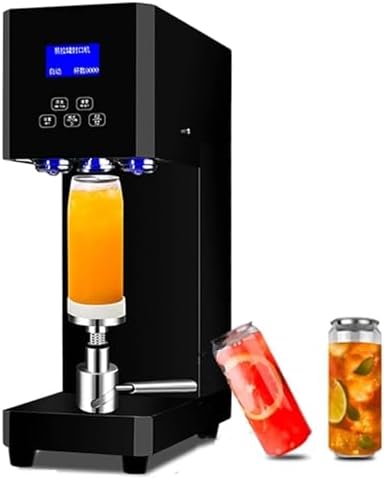 Commercial Electric Soda Can Sealer Machine with LED Display, Automatic Cup Sealing Device for Cafes, Bars, and Beverage Stores – Black, High Efficiency, User-Friendly