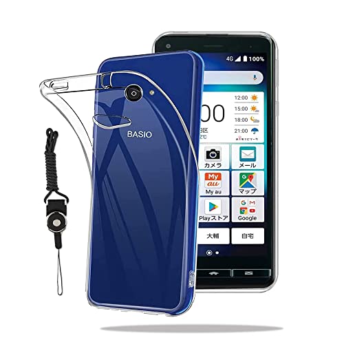 FOR 京セラ BASIO4 KYV47 用の ケース かんたんスマホ2 / KYV47 A201KC / A001KC カバー クリア ソフトTPU 透明 BASIO4 KYV47 保護カバー 耐衝撃 画面レンズ保護 薄型 軽量 スマホケース ストラップホール付属 ネックストラップ付 黄変防止 柔らかい すり傷防止 指紋防止 耐久 携帯カバー 京セラ BASIO4 KYV47