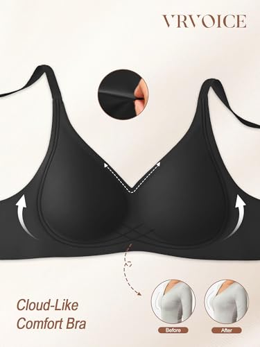 Image of Jelly Wireless Bras for Women No Underwire Push Up Seamless Full Coverage Bralettes Support Lift Everyday Bra