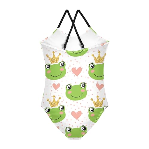 Cute Colorful Animal Frog Baby Girls' Swimwear Toddler Girls One Piece Swimsuits Bathing Suits Size 3T-10Y2