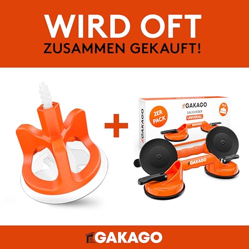 Gakago Fliesen Nivelliersystem 200 Gewindelaschen 2mm - Verlegehilfe für ein perfektes Fugenbild - Überlegene Reichweite für Fliesenstärken 3-18mm - Fliesenschutz durch Schon-Unterlegscheiben