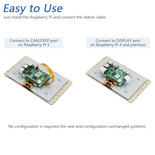 Freenove 7 Inch Touch Display for Raspberry Pi 5 4 B 3 B+ A+, 800x480 Pixel IPS Monitor, 5-Point Capacitive Touchscreen, Driver-Free MIPI DSI Port by FREENOVE - Image 2