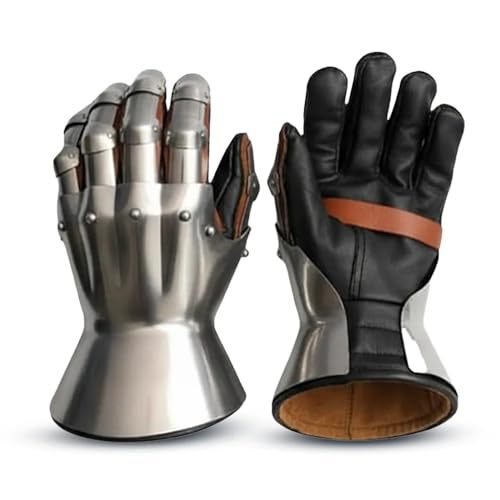 NauticalMart Medieval Gauntlets 18 Gauge Steel Armor for LARP and Reenactment Enthusiasts - Authentic Knight Costume Accessory with Flexible Design for Natural Movement