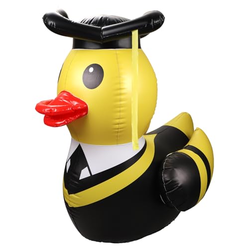 Canard gonflable géant diplômé de 130cm avec mortier et robe pour fête