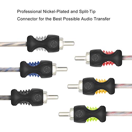 RECOIL RCI617 99.99% Oxygen Free Copper 17ft 6-Channel RCA Audio Cable, Twisted Pair with Noise Reduction