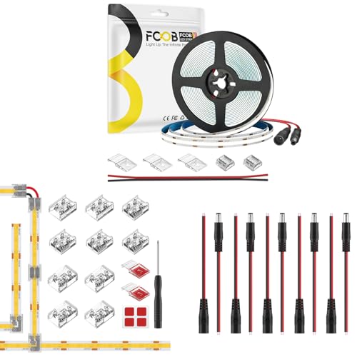 Tira LED Flexible COB 16.4FT 12V Luz Blanca Fría 6000K miniatura 1