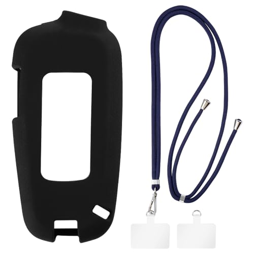 Custodia e Tracolla Compatibile con Garmin inReach Explorer Plus Cover per Telefono e Cinturino da Collo Regolabile con Fibbie in Metallo e 2 PatchNero + blu