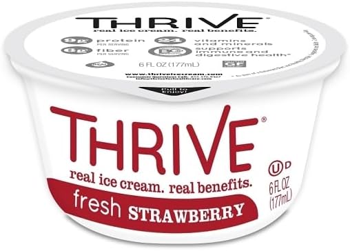 Thrive Frozen Nutrition, Fresh Strawberry Ice Cream, 6 oz Cups (24 count)